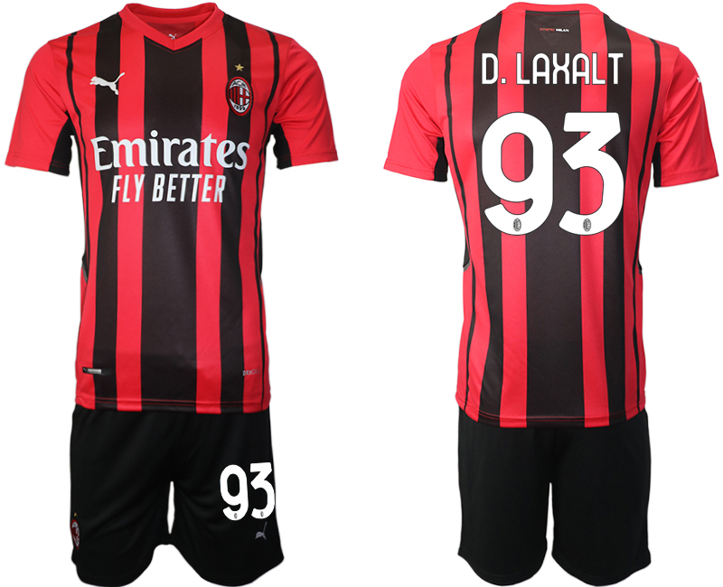 Men 2021-2022 Club AC Milan home red 93 Soccer Jersey