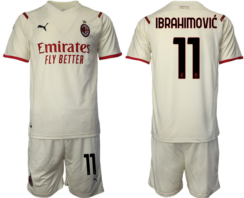 Men 2021-2022 Club AC Milan away cream 11 Soccer Jersey