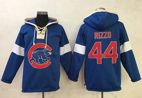 Cubs #44 Anthony Rizzo Blue Pullover MLB Hoodie