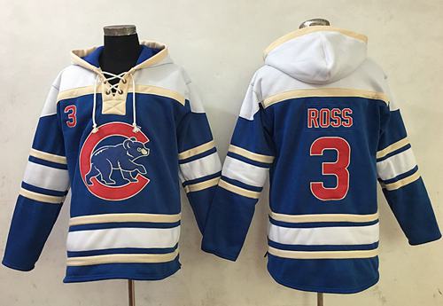 Cubs #3 David Ross Blue Sawyer Hooded Sweatshirt MLB Hoodie