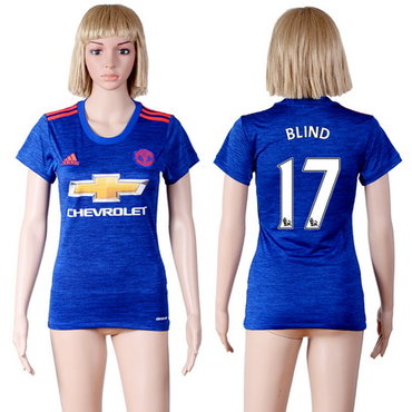 2016-17 Manchester United #17 BLIND Away Soccer Women's Red AAA+ Shirt