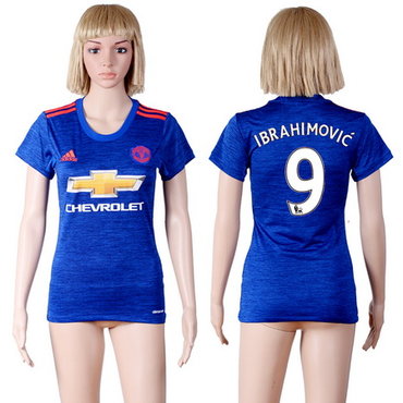 2016-17 Manchester United #9 IBRAHIMOVIC Away Soccer Women's Red AAA+ Shirt