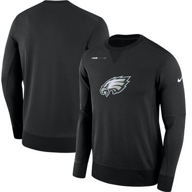 Men's Philadelphia Eagles Nike Black Sideline Team Logo Performance Sweatshirt