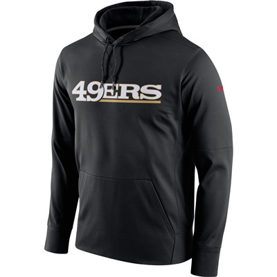 Men's San Francisco 49ers Nike Black Circuit Wordmark Essential Performance Pullover Hoodie