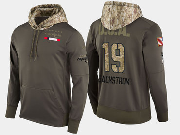 Nike Washington Capitals 19 Nicklas Backstrom Olive Salute To Service Pullover Hoodie