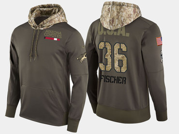 Nike Arizona Coyotes 36 Christian Fischer Olive Salute To Service Pullover Hoodie