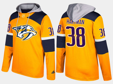 Adidas Nashville Predators 38 Ryan Hartman Name And Number Yellow Hoodie