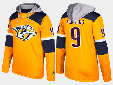 Adidas Nashville Predators 9 Filip Forsberg Name And Number Yellow Hoodie