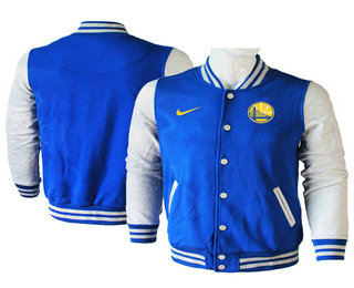 Men's Golden State Warriors Blue Stitched NBA Jacket