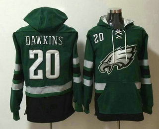 Men's Philadelphia Eagles #20 Brian Dawkins NEW Midnight Green Pocket Stitched NFL Pullover Hoodie