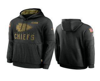 Men's Kansas City Chiefs Black 2020 Salute to Service Sideline Performance Pullover Hoodie