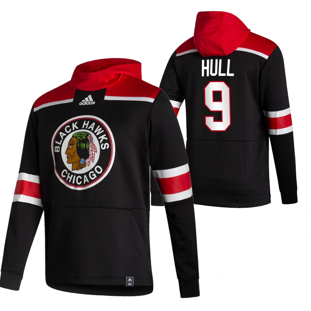 Chicago Blackhawks #9 Bobby Hull Adidas Reverse Retro Pullover Hoodie Black