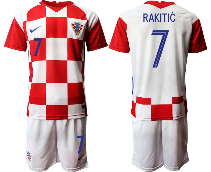 Men 2021 European Cup Croatia white home 7 Soccer Jerseys