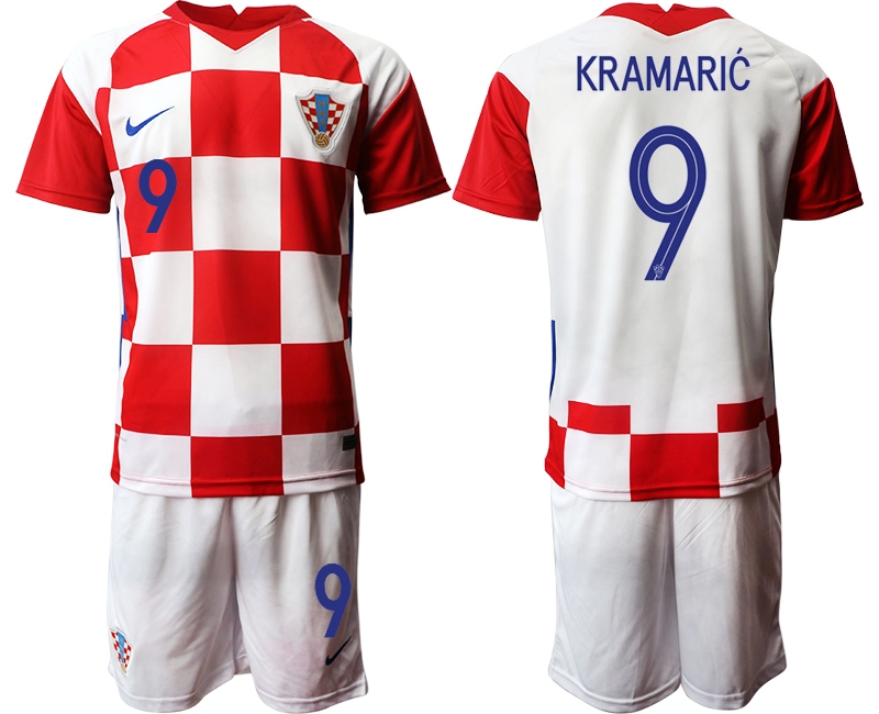 Men 2021 European Cup Croatia white home 9 Soccer Jerseys