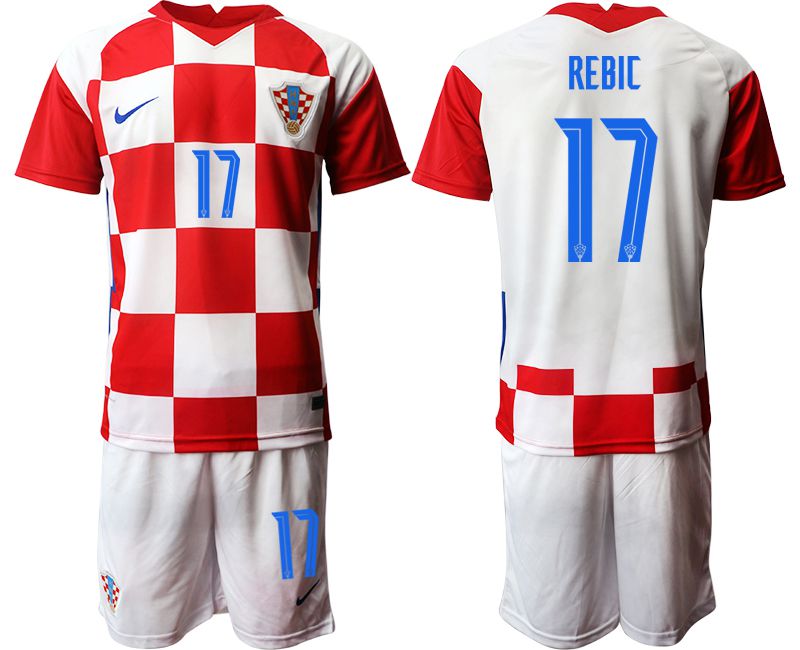 Men 2020-2021 European Cup Croatia home red 17 Nike Soccer Jersey