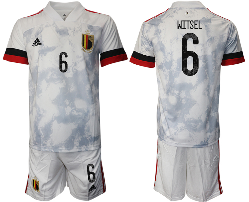 Men 2021 European Cup Belgium away white 6 Soccer Jersey