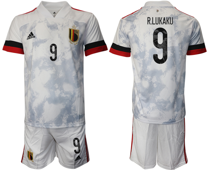 Men 2021 European Cup Belgium away white 9 Soccer Jersey