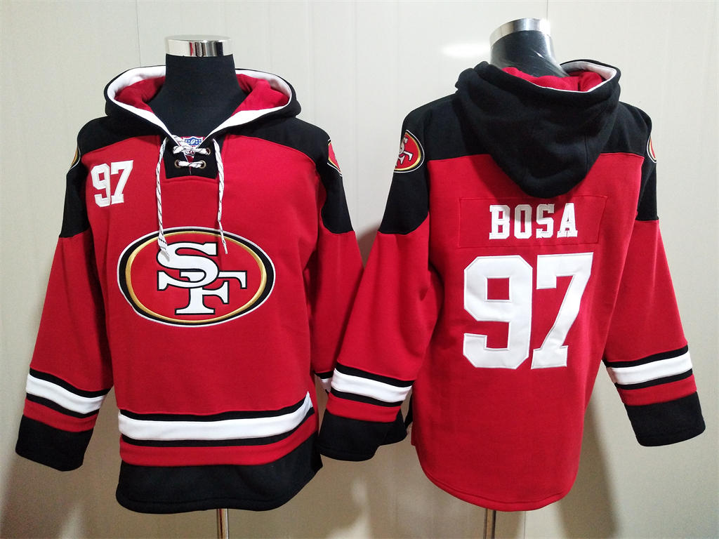 Men's San Francisco 49ers #97 Nick Bosa Red Team Color New NFL Hoodie