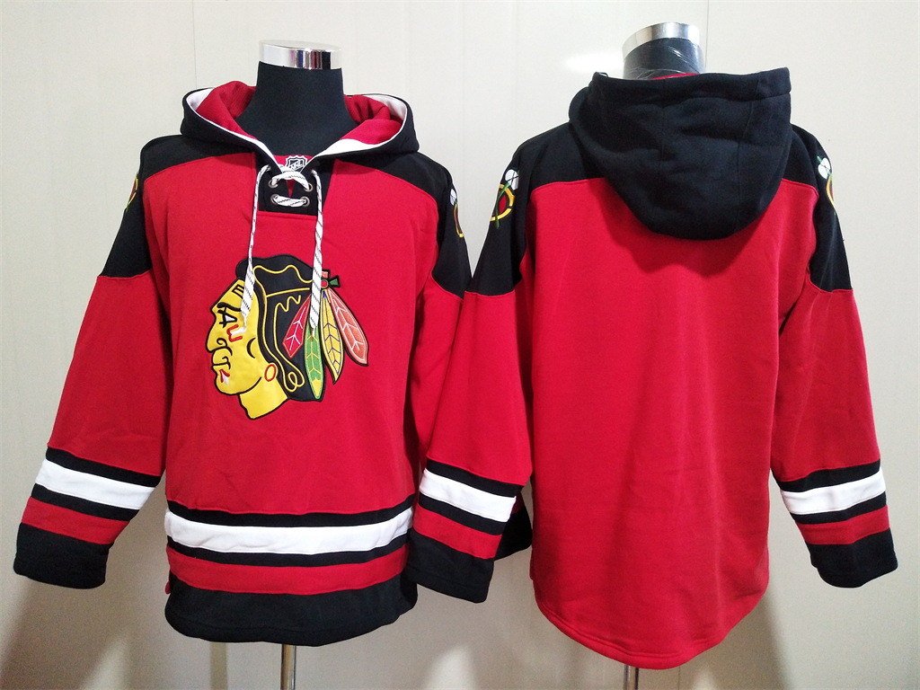 Men's Chicago Blackhawks NEW Red Blank Hoodie