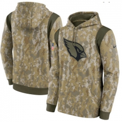 Men Arizona Cardinals Nike Camo 2021 Salute To Service Therma Performance Pullover Hoodie