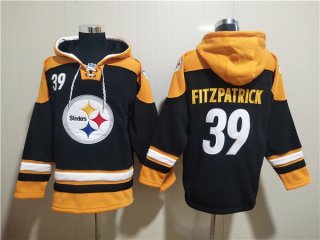 Men's Pittsburgh Steelers #39 Minkah Fitzpatrick Black Ageless Must-Have Lace-Up Pullover Hoodie