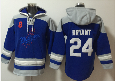 Men's Los Angeles Dodgers #8 #24 Kobe Bryant Blue Ageless Must Have Lace Up Pullover Hoodie