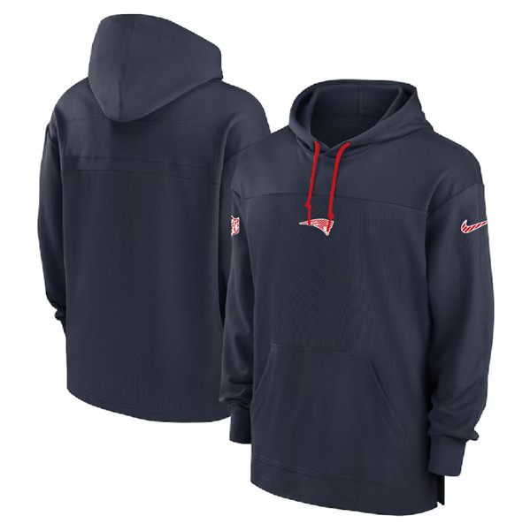 Men's New England Patriots Navy Performance Pullover Hoodie