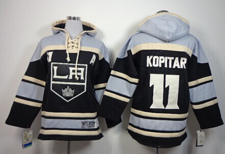 Old Time Hockey Los Angeles Kings #11 Anze Kopitar Black Kids Hoodie