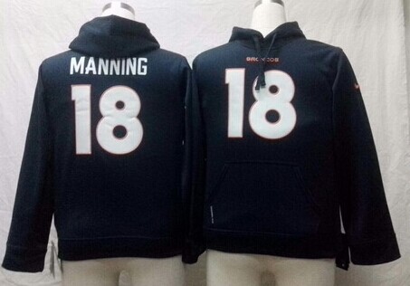 Nike Denver Broncos #18 Peyton Manning Blue Kids Hoodie