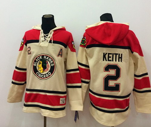 Old Time Hockey Chicago Blackhawks #2 Duncan Keith Cream Hoodie