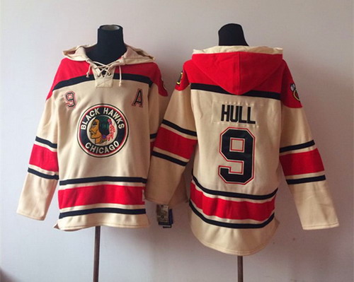 Old Time Hockey Chicago Blackhawks #9 Bobby Hull Cream Hoodie