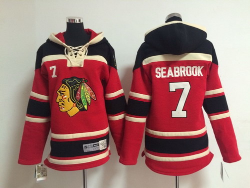 Old Time Hockey Chicago Blackhawks #7 Brent Seabrook Red Kids Hoodie