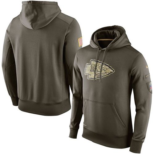 Men's Kansas City Chiefs Nike Olive Salute To Service KO Performance Hoodie