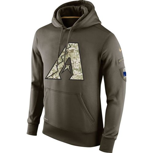 Men's Arizona Diamondbacks Nike Olive Salute To Service KO Performance Hoodie