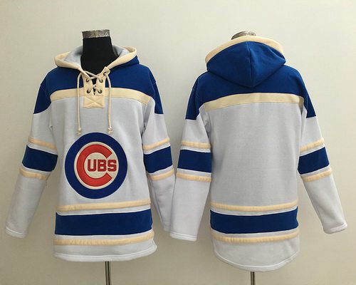 Men's Chicago Cubs Blank White Baseball MLB Hoodie