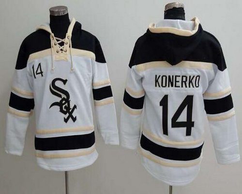 Men's Chicago White Sox #14 Paul Konerko Retired White Baseball MLB Hoodie