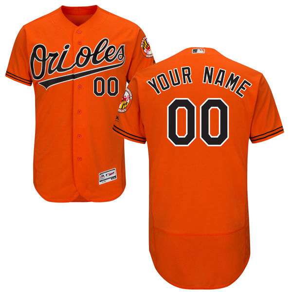 Mens Baltimore Orioles Orange Customized Flexbase Majestic MLB Collection Jersey