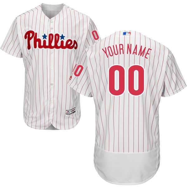 Mens Philadelphia Phillies White Customized Flexbase Majestic MLB Collection Jersey