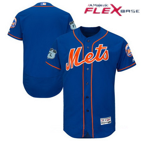 Men's New York Mets Majestic Royal Blue 2017 Spring Training Authentic Flex Base Stitched MLB Custom Jersey