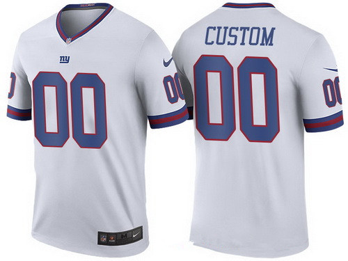 Men's New York Giants White Custom Color Rush Legend NFL Nike Limited Jersey