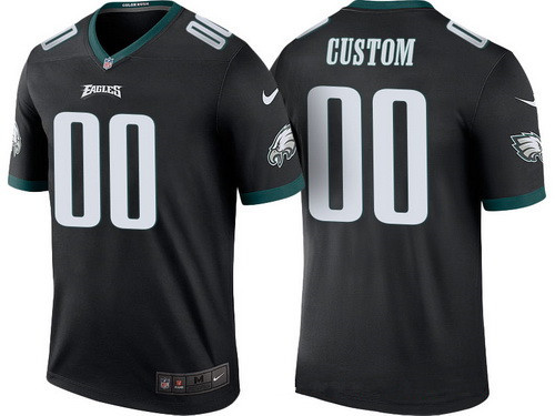 Youth Philadelphia Eagles Black Custom Color Rush Legend NFL Nike Limited Jersey