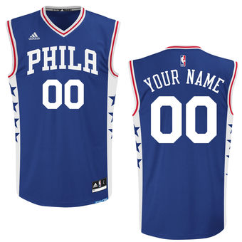 Men's Philadelphia 76ers adidas Royal Custom Replica Road Jersey