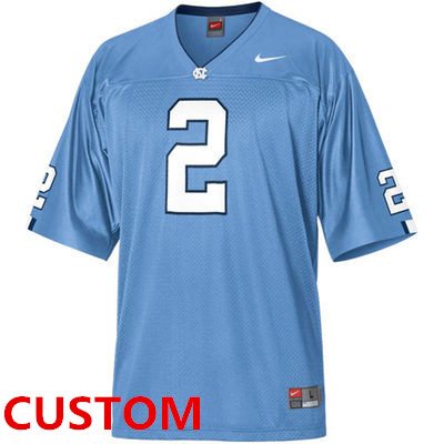 Custom Nike North Carolina Tar Heels (UNC)Replica Football Jersey - Carolina Blue