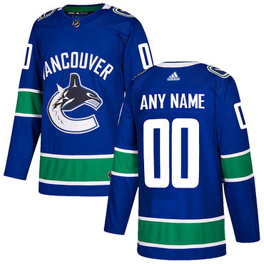 Custom Men's Adidas Vancouver Canucks Blue Home Authentic Stitched NHL Jersey