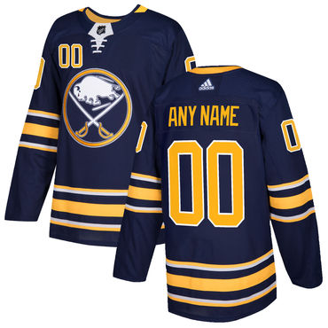 Custom Men's Buffalo Sabres Home Navy Blue Adidas 2017-2018 NHL Jersey