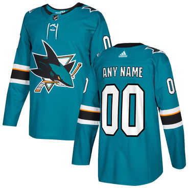 Custom Men's San Jose Sharks Blue Stitched NHL 2017-2018 adidas Hockey Jersey