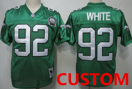 Custom Philadelphia Eagles Light Green Throwback 99TH Jersey