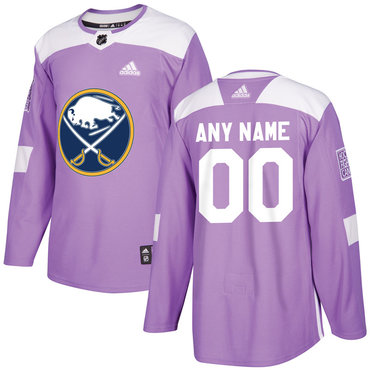 Men's Buffalo Sabres Purple Pink Custom Adidas Hockey Fights Cancer Practice Jersey