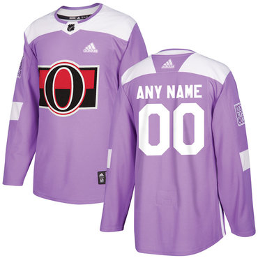 Men's Ottawa Senators Purple Pink Custom Adidas Hockey Fights Cancer Practice Jersey