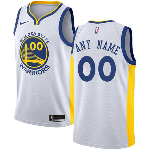 Men's Nike Golden State Warriors Customized Swingman White Home NBA Association Edition Jersey